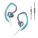 Sports Earhook Headphones Sweatproof In Ear Headphone Workout Earphone 3.5mm Jack Wired Stereo Headset with Microphone for Gym Running Jogging Hiking Cycling (Blue)
