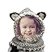 D-Fokes Warm Winter Baby Kids Hat Crochet Knitted Caps Coif Hood Scarves Skull Fox Animal Earflap Beanies Gray