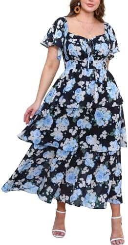 EYWOL Cocktail Dresses for Women Plus Size: Semi Formal Wedding Guest Dress - Plus Size Floral Dress - Boho Vacation Outfits for Women Resort Dresses Black at Amazon Women's Clothing store EYWOL Cocktail Dresses for Women Plus Size: Semi Formal Wedding Guest Dress - Plus Size Floral Dress - Boho Vacation Outfits for Women Resort Dresses Black at Amazon Women's Clothing store