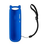 Blue Silicone Protective Soft Case Cover for TCL Roku RC280,Roku 3600R TV Remote Control with Wrist Strap Cat Ear Shape Design Lovely Case only