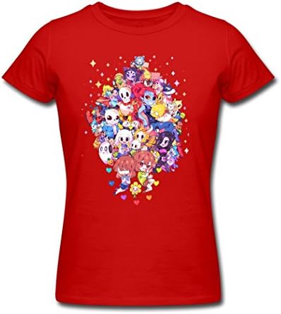 KaCo Undertale All Characters Heats Determination Leisure Women's T-Shirt Red XX-Large
