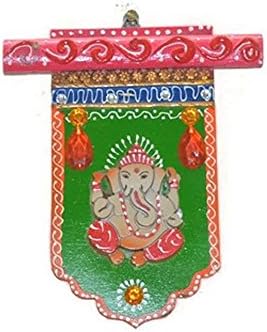 Handmade Hand painted Wooden Wall hanging Lord Ganesha small