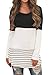 Sherosa Women's Back Lace Patchwork Long Sleeve Tunic Shirts Blouses(Black,L)
