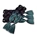 Ombre Braiding Hair 3 packs Jumbo Braiding Hair Extensions For Braiding Twist 24 Inch 100g/Pack (Black/Dark green)