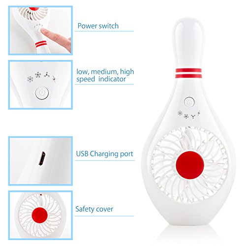 OBOSOE USB Fan, Rechargeable Personal Portable Mini USB Cooling Fan for Outdoor Travel Home - Thumbnail 2