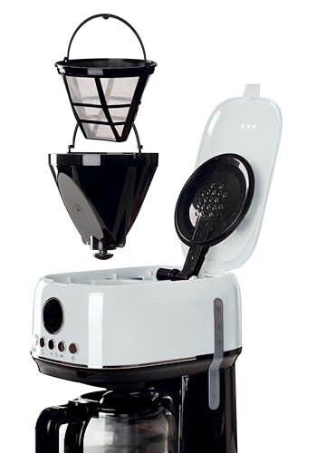 , Moderna 1396 Filterkaffeemaschine zur Zubereitung von Amerikanischer Kaffee, für bis zu 15 Tassen, Glaskaraffe, Warmhalteplatte, LCD-Display, herausnehmbare und waschbare Filter, Schwarz