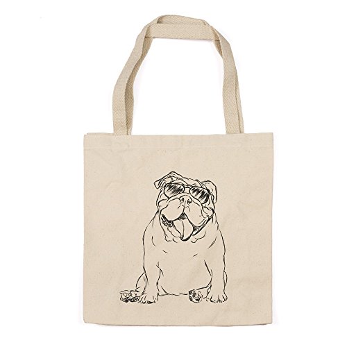 Tank the English Bulldog Heavy Duty 100% Cotton Canvas Tote Shopping Reusable Grocery Bag 14.75 x 14.75 x 5