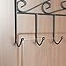 Mebbay Over The Door Hook, Metal Door Hanger, Over The Door Organizer Rack, 7 Metal Hooks for Hanging Clothes, Towels, Black, Pack of 2