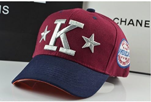 SP-CHARMING Baseball Cap Letter K Hat Gorras Planas Snapback Hip Hop Cap Bone [Red]