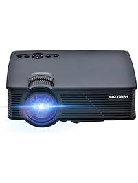 Projector, Cozyswan GP9 Support 1080P HDMI 1500 Luminous LCD Mini Projector for Outdoor Indoor Movie, Home Theater