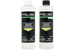 Counter Culture DIY Clear Artist Resin, Medium Viscosity, 32 oz Kit, Art Epoxy Supplies for Metallic Stains Acrylic 100% Solids Easy Coat No VOCs Scratch UV Heat Resistant to 500 Degrees
