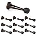 Ilyapa Solid Door Stops - 10 Pack 2 Inch Heavy Duty Traditional Solid Door Stop - Oil Rubbed Bronze with Rubber Bumper, Durable Stoppers for Doors