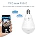 WiFi Bulb Security Camera -1080P Wireless Security Camera Bulb- 2MP Fisheye LED Light 360° Panoramic for Remote Light Cameras, Motion Detection for iPhone/Android/Windows