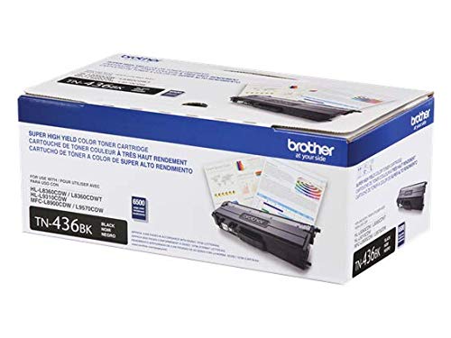Brother Genuine TN436BK 2-Pack Super High Yield Black Toner Cartridge with Approximately 6,500 Page Yield/Cartridge Brother Genuine TN436BK 2-Pack Super High Yield Black Toner Cartridge with Approximately 6,500 Page Yield/Cartridge