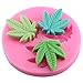 Mujiang Marijuana Leaf Silicone Jello Candy Chocolate Molds with 1 Pink Dropper