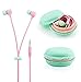 Amberetech Cute 3.5mm in Ear Earphones Earbuds Headset with Macaron Earphone Organizer Box Case for iPhone,for Samsung,for Mp3 iPod Pc Music (Blue)