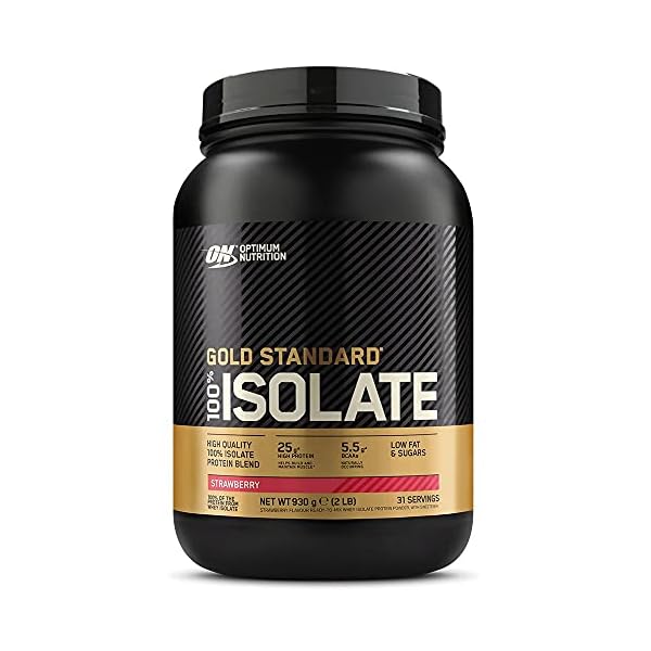 Optimum-Nutrition-ON-Gold-Standard-100-Isolate-Whey-Protein-High-Protein-Powder-with-Naturally-Occurring-BCAAs-and-Glutamine-Strawberry-31-Servings-930-g-Packaging-May-Vary Optimum Nutrition ON Gold Standard 100% Isolate Whey Protein, High Protein Powder with Naturally Occurring BCAAs and…