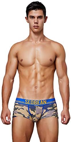 Geetobby Men's Underwear Soft Stripe Print Boxer Briefs Stretch Trunks