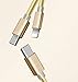 Multi Charger Cables, J2CC Multi USB Charger Retractable 3 in 1 USB Cable with 8 Pin Lightning, USB C, Micro USB Charger Connector for Android & iPhone Smartphones, iPad Tablets[3.3 Feet(1M) Gold)]