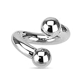 Twists with Balls 316L Surgical Steel Internally Threaded Barbell - Sold Individually (2G, Ball: 10mm)