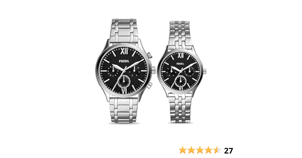Fossil Coffret cadeau de montres pour elle et lui en acier inoxydable  BQ2469SET : Amazon.ca: Mode