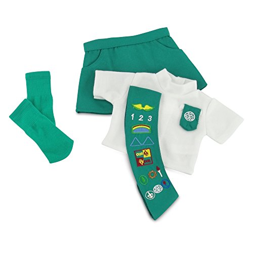 Doll Outfit Similar to Junior Girl Scout with SOCKS | 18 Inch Dolls Clothes Fits American Girl | Gift-boxed!