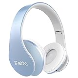 Bluetooth Wireless Over-ear Stereo Headphones, Fetta 4 in 1 Upgrade Bluetooth Foldable Headsets with Micro Support SD/TF Card for Smartphone (Sky blue)
