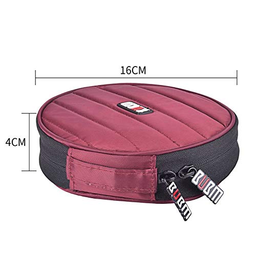 BUBM Portable Round 32 CD Disc Storage Case Bag Heavy Duty CD/DVD Wallet for Car, Home, Office and Travel (Red) - Thumbnail 5