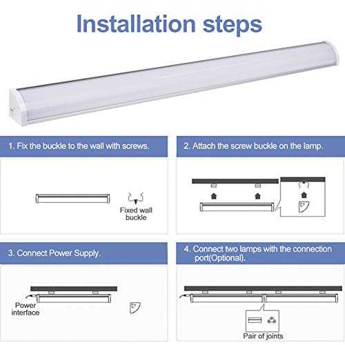 LED Feuchtraumleuchte 30W 60CM Led Röhre Leuchte Neutralweiß 6000K, IP65 Wasserdicht LED Deckenleuchte für Garage… – Bild 4