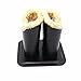 Pomeat Eyeglass Holder, Black PU Leather Glasses Stand Case, Plush Lined Protective Eyeglasses Case for Desks or Nightstands