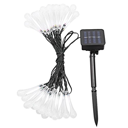 Christmas String Lights,20Ft 30LED String Fairy Light Solar Powered Water Drop Shaped, Waterproof for Outdoor & Indoor, Home, Patio, Lawn, Garden, Party, and Holiday Decorations
