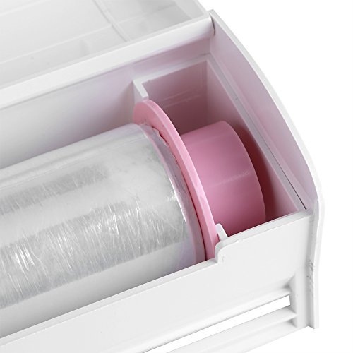 Food Wrap Dispenser, Food Freshness Wraptastic Dispenser Foil and Cling Film Cutter Plastic Storage Holder Kitchen Accessories