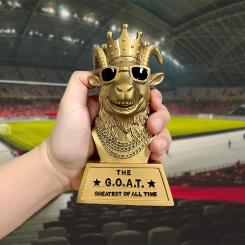 Goat Trophy Winner Award - Handmade 6 Inch Funny Greatest of All Time Trophy for Fantasy Football Champion, Office MVP, Employee Recognition, Boss & Coworker,Winner & Gag Gifts for Men, Friends