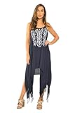 Riviera Sun 21610-NVY-XL Fringe Dress/Sundresses For Women