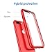 JETech Case for iPhone 8 Plus and iPhone 7 Plus 5.5-Inch, Non-Yellowing Shockproof Phone Bumper Cover, Anti-Scratch Clear Back (Red)