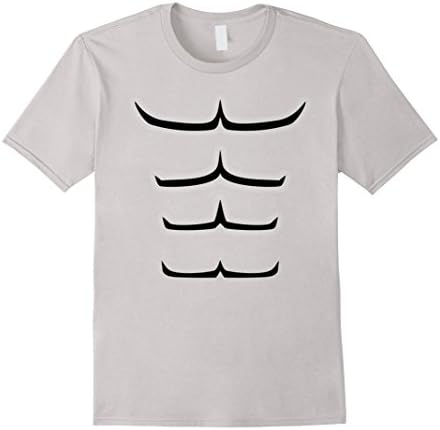Mens Ab Lines - Muscles, Abs &amp; Pecs - Gym Motivation Tshirt Large Silver