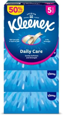 Kleenex Daily Care Facial Tissue - Pack of 5 boxes, 170 Sheets x 2 Ply ...