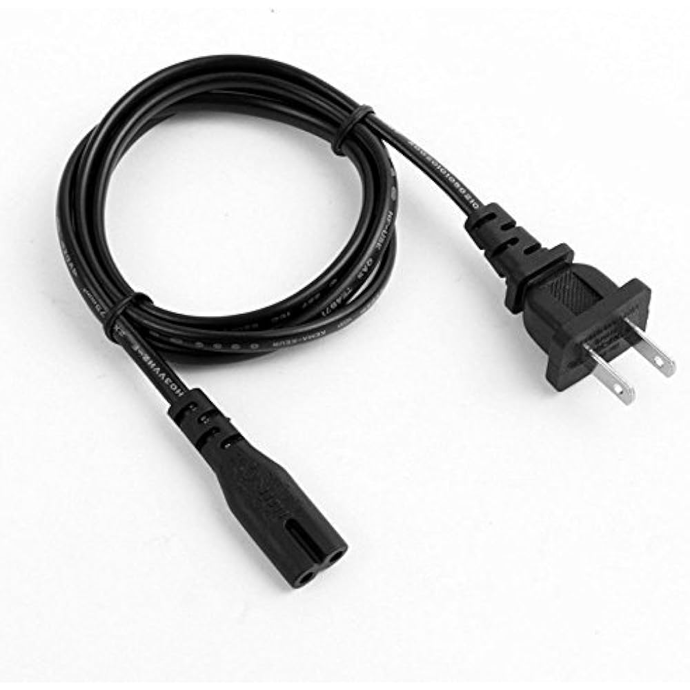 6FT 2 Prong Wall Power Cord For Samsung UN Series TV, Smart Curved And