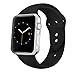 Sport Band for Apple Watch 42mm 38mm, Soft Silicone Sport Strap Replacement Bands for iWatch Apple Watch Series 3, Series 2, Series 1 38mm Black Large