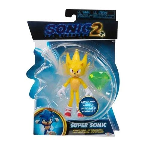 Sonic The Hedgehog Sonic the Hedgehog 2 The Movie 4'' Articulated Action Figure Collection (Super Sonic), Yellow