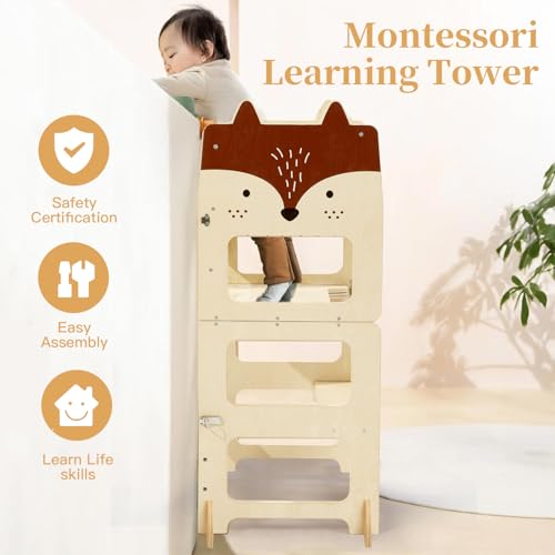 Labebe Large Children's Observation Tower, Montessori Tower 1-3 Years, 3 in 1 Observation Tower