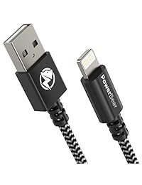 PowerBear Cable Lightning de 5.9 ft [MFI] Cable de alimentación de nailon trenzado doble [compatible con carga rápida] para iPod, iPad, iPhone 6 6S 7 8 Plus X XS XR   [24 meses de garantía]