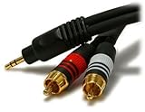 Quality 35 feet Shielded 3.5mm Stereo Y Adapter to 2 Rca's Cable 22 awg for Connecting Laptops/mp3 Players to Home Receivers or Other Devices Accepting Rca's