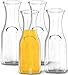 Kitchen Lux Glass Carafe - 1 Liter Drink Pitcher & Elegant Wine Carafe Decanter - Carafe Set of 4 - Mimosa Bar Carafes & Juice Glasses - Easy Pour Bottles - Glass Water Carafe, 34 oz