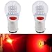 AMAZENAR 2-Pack 1157 BAY15D 1016 1034 7528 2057 2357 Extremely Bright Red LED Light 12V-DC, AK-3014 39 SMD Replacement Bulbs For Tail Brake Light Lamps