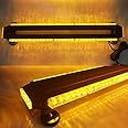 Evershine Signal 32.3 Inch 66 LED Strobe Flashing Light Bar Double Side Emergency Hazard Warning Lighting with Magnetic for Car Truck Roof Safety - Amber