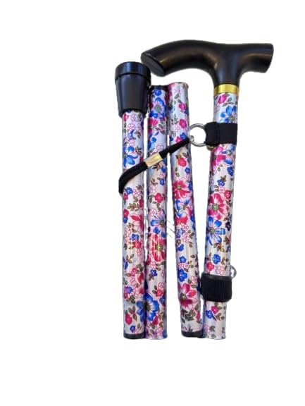 Floral Folding Walking Stick: Stylish Support for On-the-Go Mobility