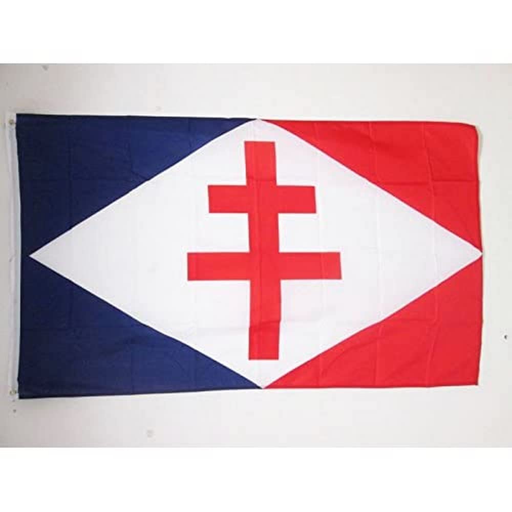 AZ FLAG - Free French Naval Forces Flag - 3x5 Ft - 100D Polyester Forces Of France Banner with Two Metal Grommets - Fade Resistant - Vivid Colors - 3' x 5' Feet - 150x90 Cm