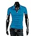 Joylive Fashion Men's Stylish Slim Fit Short Sleeve Casual Polo Shirts T-Shirt Sky Blue