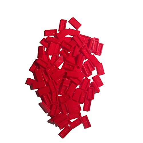 Lego Red 1x2 Tiles, Set of 100